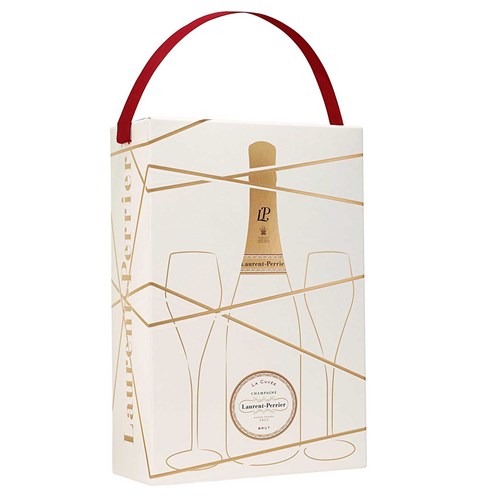 Laurent Perrier La Cuvée Brut Champagne Gift Box with 2 Branded Flutes - Shop Today